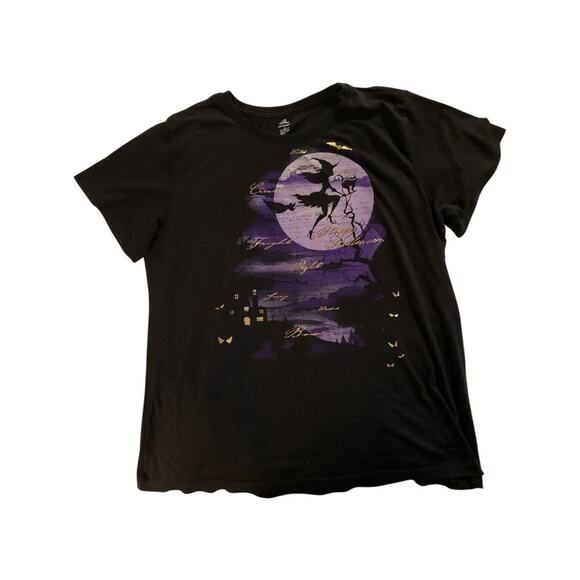 Way to Celebrate women's Halloween shirt 2X witch moon black purple - Picture 1 of 5